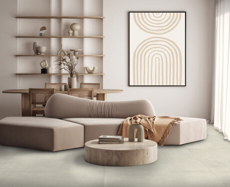Carrelage en grès émaillé pour sol, 120 x 120 cm, gris clair béton mat, rectifié, A4H301 Massive Snow