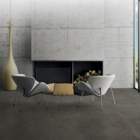 Carrelage en grès émaillé pour sol, 120 x 120 cm, gris foncé béton mat, rectifié, A4H326 Massive Dimgray #4