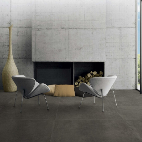 Carrelage en grès émaillé pour sol, 60 x 120 cm, gris foncé béton mat, rectifié, A4H327 Massive Dimgray #1