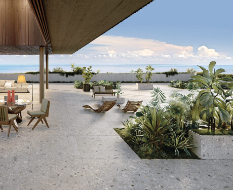 Carrelage en grès émaillé pour sol, 120 x 280 cm, gris terrazzo mat, rectifié, A4H416 Ceppo Di Gre Multi