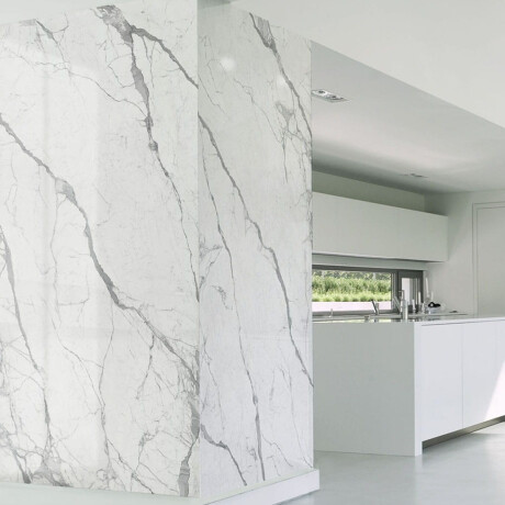 Carrelage en grès cérame grand format 120 x 270 cm, brillant, avec des veines grises, rectifié, référence A4H451 Statuario Superiore #6