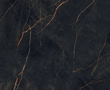 Carrelage en grès cérame Bookmatch 120 x 280, marbre noir veiné d'or, brillant A4H473 Sant Loreno