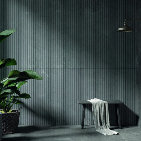 Carrelage en grès cérame rainuré effet pierre pour sol, 60 x 120, gris foncé mat, A4H511 Rigat-One Ermetica Lavagna #2