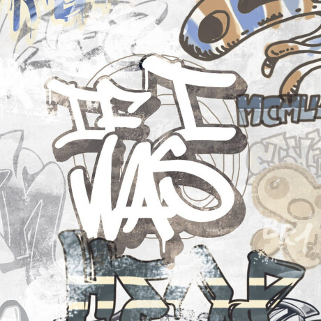 Carrelage en grès émaillé pour sol, 120 x 280 cm, gris mat, rectifié, A4H640 City Graffiti White #2