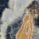 Carrelage en grès cérame grand format 120 x 280, effet marbre bleu foncé veiné, brillant, référence A4H674 Eterno Blu #1