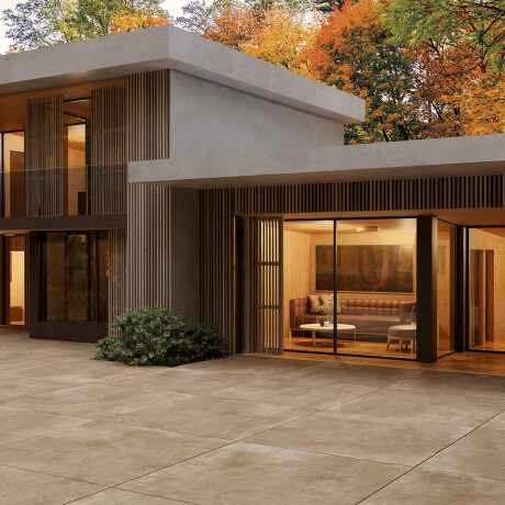 Carrelage en grès cérame grand format 120 x 280, effet béton taupe mat, référence A4H758, collection Louft Taupe #1