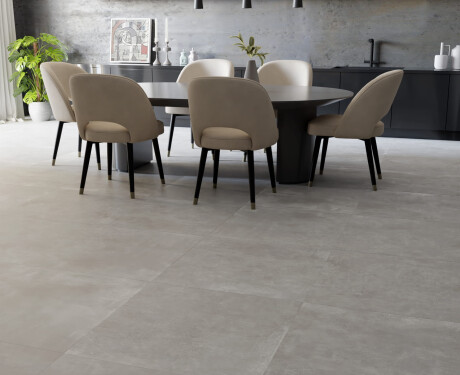 Carrelage en grès cérame grand format 120 x 280, gris béton mat, A4H763 Louft Ash