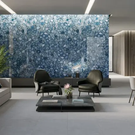 Carrelage en grès cérame grand format 120 x 280, agate bleue brillante, référence A4H832 Aghatina Azul #3