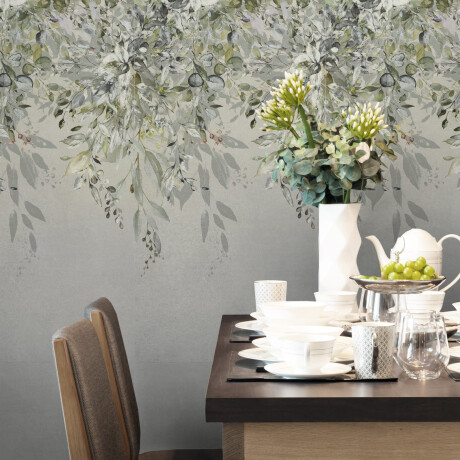 Carrelage mural en grès 60 x 120 cm, gris, motifs floraux, finition mate A4H918 Flower #2