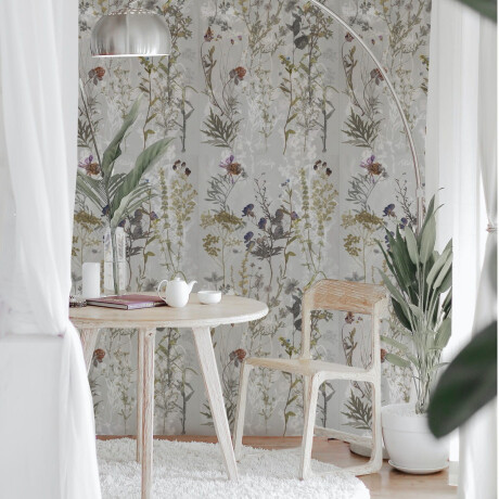 Carrelage mural en grès 60 x 120 cm, gris, motifs floraux, finition mate A4H919 Glame #3