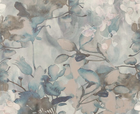 Carrelage mural en grès 60 x 120 cm, gris, motifs floraux, finition mate A4H921 Jam