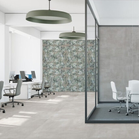Carrelage mural en grès 60 x 120 cm, beige, motifs végétaux, finition mate A4H922 Kamu #2