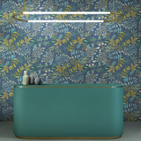 Carrelage mural en grès 60 x 120 cm, bleu, motifs végétaux, finition mate A4H924 Majorele #3