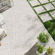 Carrelage en grès émaillé pour sol 60x120, couleur Ivory (gris clair mat), rectifié, référence A4H95, style terrazzo #9