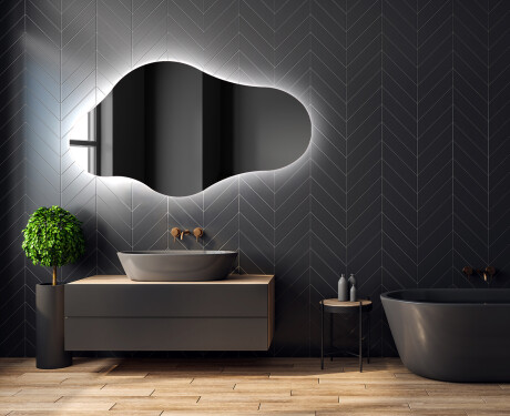Miroir de salle de bains LED de forme irrégulière C221 #2