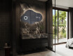 Miroir De Salle De Bain LED 50x100 Cm Sur Mesure - Éclairage Intégré, Bluetooth, Station Météo, Horloge, Anti-buée - Design Moderne Et Personnalisable