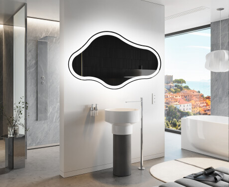 Miroir de salle de bains LED de forme irrégulière C222 #9