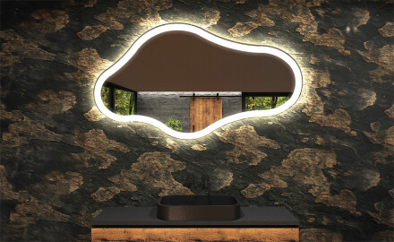 Miroir de salle de bains LED de forme irrégulière C222
