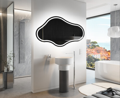 Miroir de salle de bains LED de forme irrégulière C223 #9