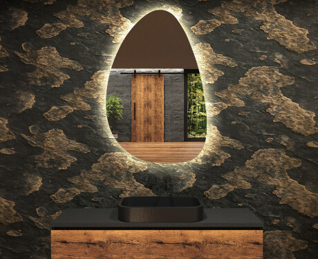 Miroir de salle de bains LED de forme irrégulière D221