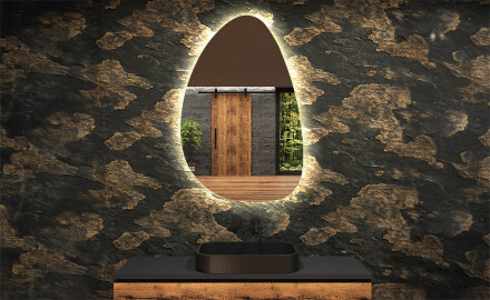 Miroir de salle de bains LED de forme irrégulière D221