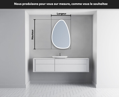 Miroir de salle de bains LED de forme irrégulière B222 #5