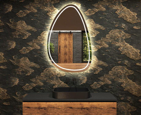 Miroir de salle de bains LED de forme irrégulière B223