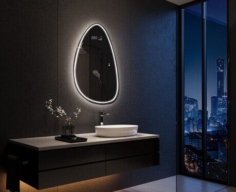 Miroir de salle de bains LED de forme irrégulière B223 #9