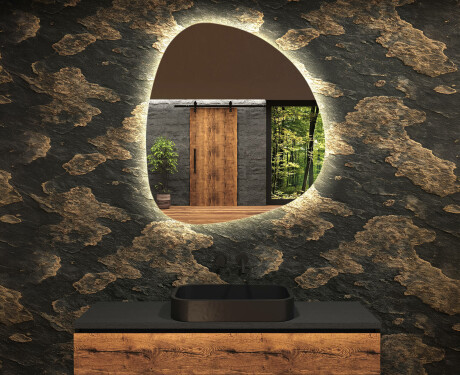 Miroir de salle de bains LED de forme irrégulière EG221