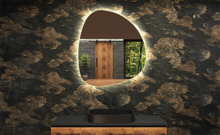 Miroir de salle de bains LED de forme irrégulière EG221