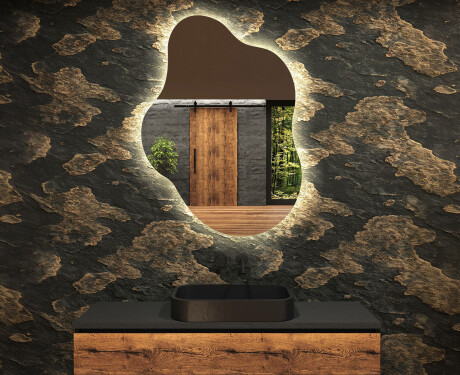 Miroir de salle de bains LED de forme irrégulière EM221
