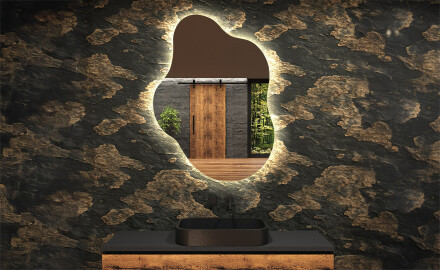 Miroir de salle de bains LED de forme irrégulière EM221