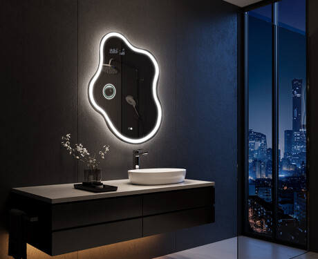 Miroir de salle de bains LED de forme irrégulière EM222 #10