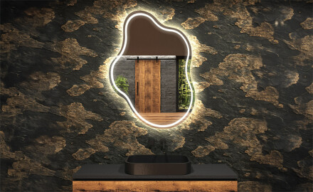 Miroir de salle de bains LED de forme irrégulière EM223