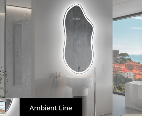 Miroir de salle de bains LED de forme irrégulière F222 #3