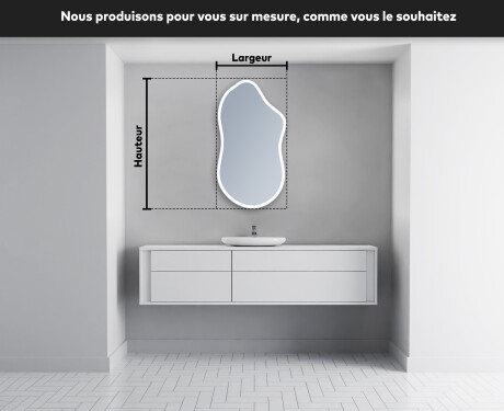 Miroir de salle de bains LED de forme irrégulière F222 #5