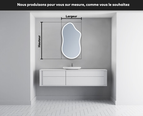 Miroir de salle de bains LED de forme irrégulière F222 #4