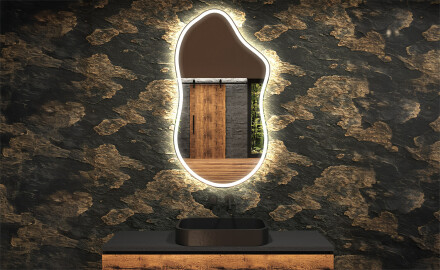 Miroir de salle de bains LED de forme irrégulière F222