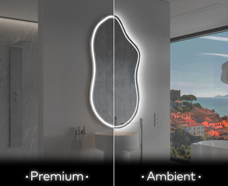 Miroir de salle de bains LED de forme irrégulière F223