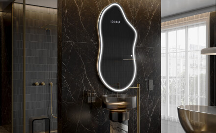 Miroir de salle de bains LED de forme irrégulière F223