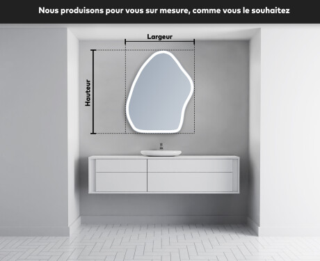 Miroir de salle de bains LED de forme irrégulière G222 #4
