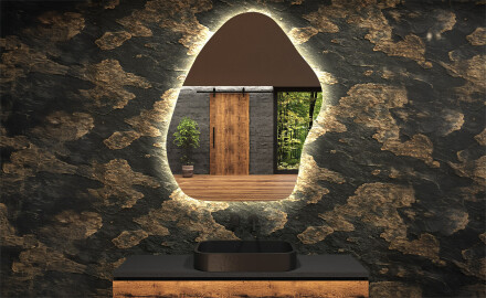 Miroir de salle de bains LED de forme irrégulière G222