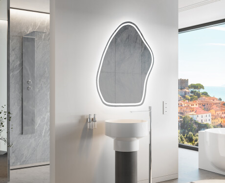 Miroir de salle de bains LED de forme irrégulière G223