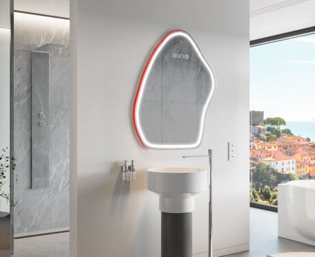 Miroir de salle de bains LED de forme irrégulière G223 #9