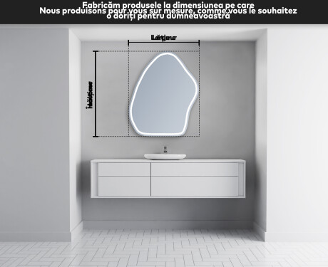 Miroir de salle de bains LED de forme irrégulière G223 #4