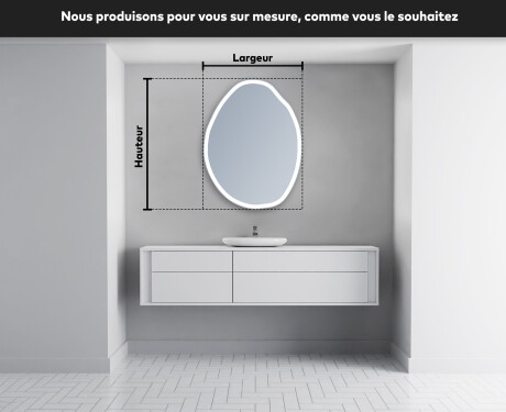 Miroir de salle de bains LED de forme irrégulière U222 #4