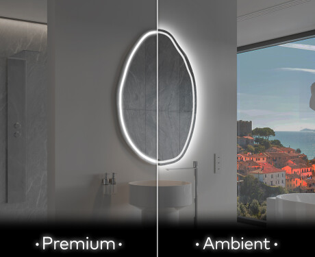 Miroir de salle de bains LED de forme irrégulière U223