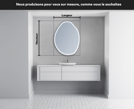 Miroir de salle de bains LED de forme irrégulière U223 #4