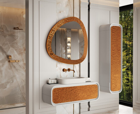 Miroir irrégulier avec un cadre en métal moderne L290