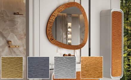 Miroir irrégulier avec un cadre en métal moderne L290